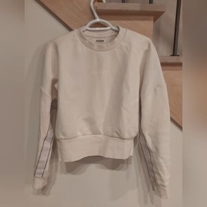 Guess Beige Eco Sweatshirt with Racer Stripe Detail